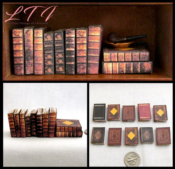 10 ART HISTORY Miniature Books Set 1:12 Scale Dollhouse Prop Faux Books