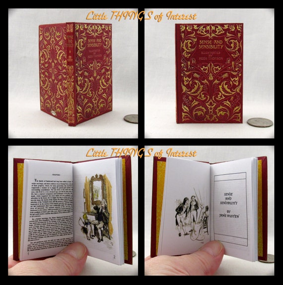 SENSE AND SENSIBILITY Book in 1:3 Scale Readable Miniature Book Accessories AG