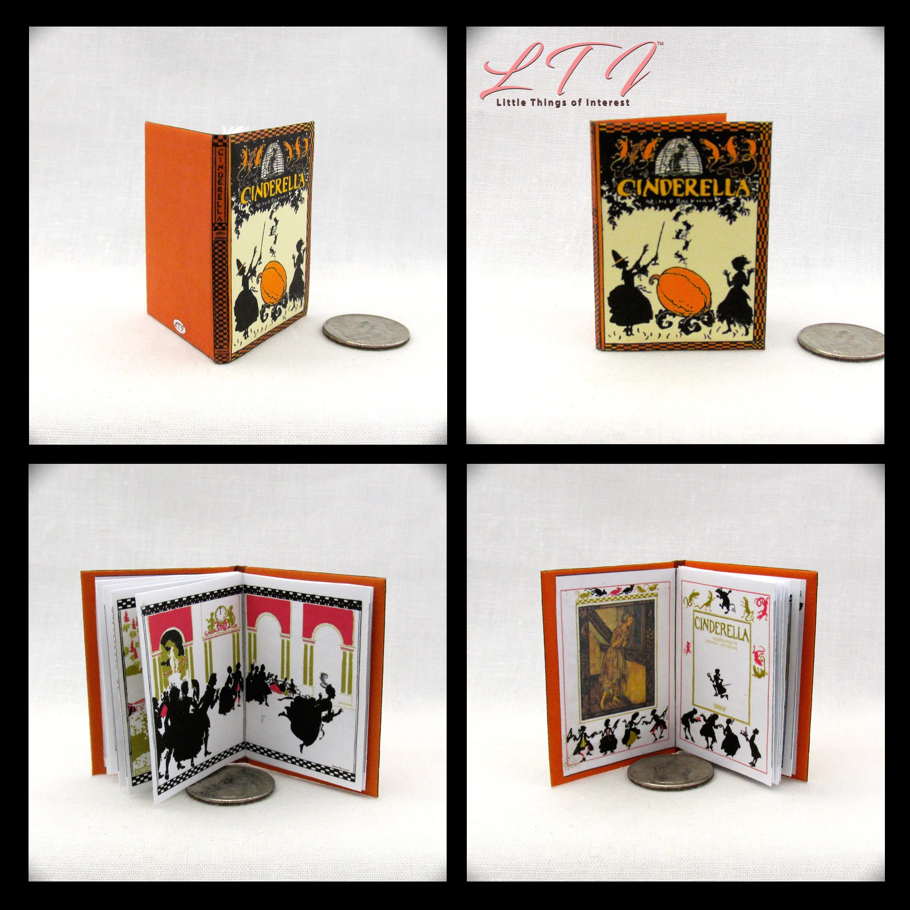 1:6 Scale CINDERELLA Illustrated Readable Book Fairy Tale Once Upon A Time