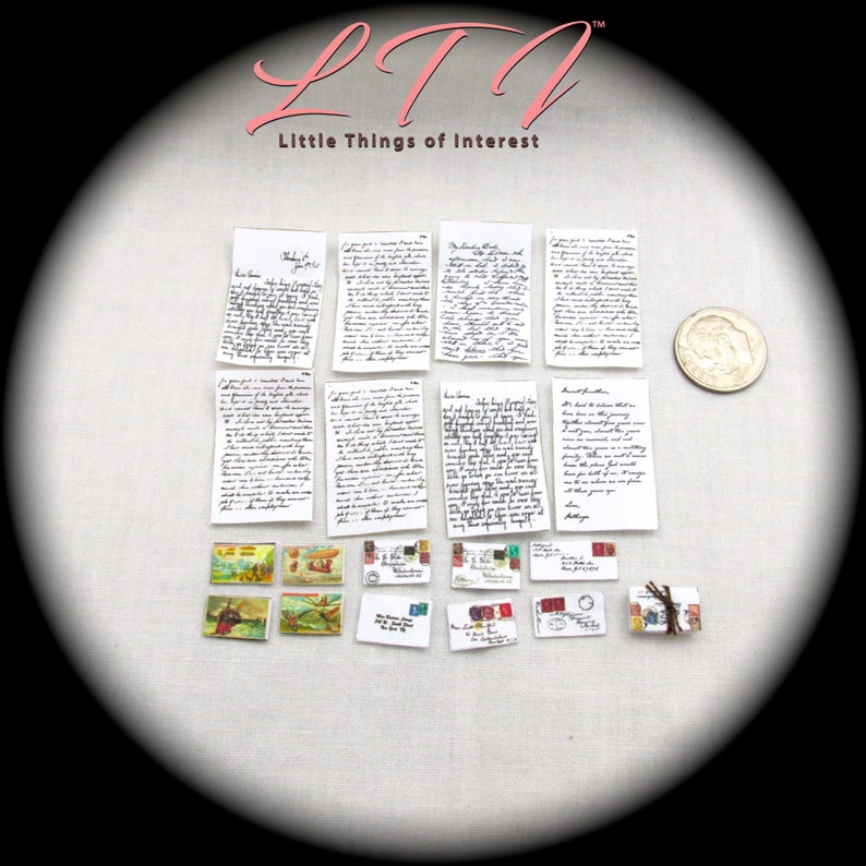 ENVELOPES /& POSTCARDS 1:12 Scale Post Mail Postcard Desk Love Letters Printable Pdf Instant Digital Download Miniature Dollhouse LETTERS