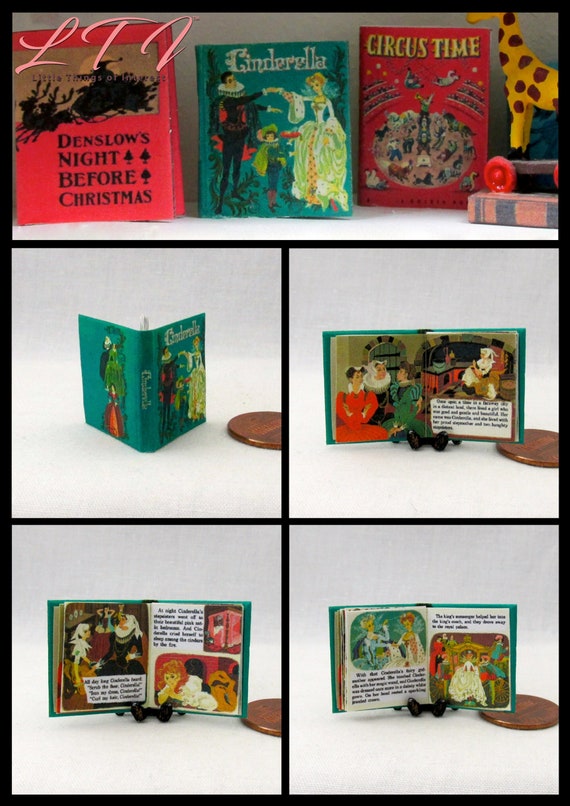CINDERELLA 1:12 Scale Miniature Illustrated Readable Book - Etsy
