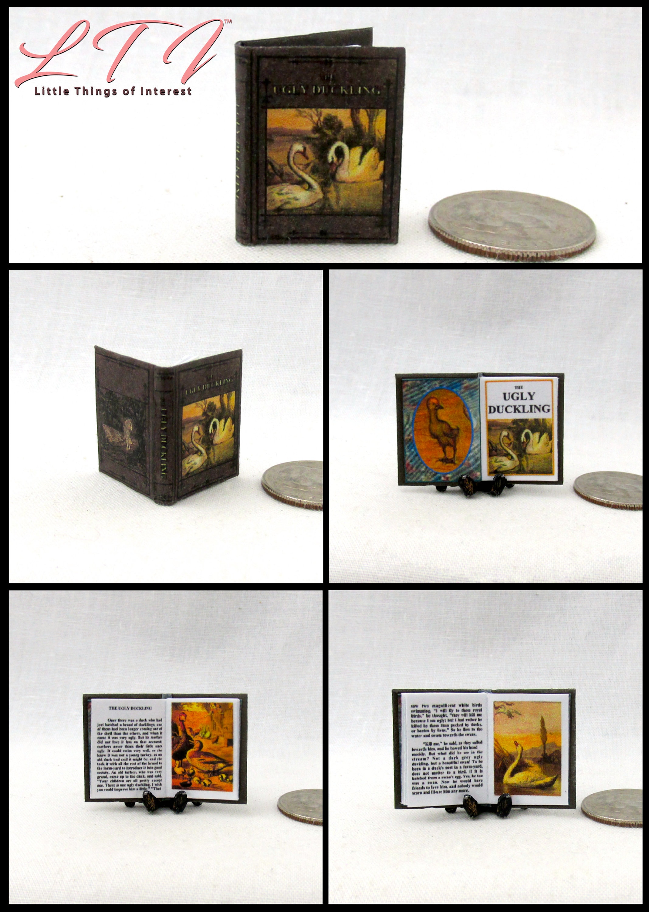 ILLUSTRATED GRIMM/'S FAIRY TALES Miniature Book Dollhouse 1:12 Scale READABLE