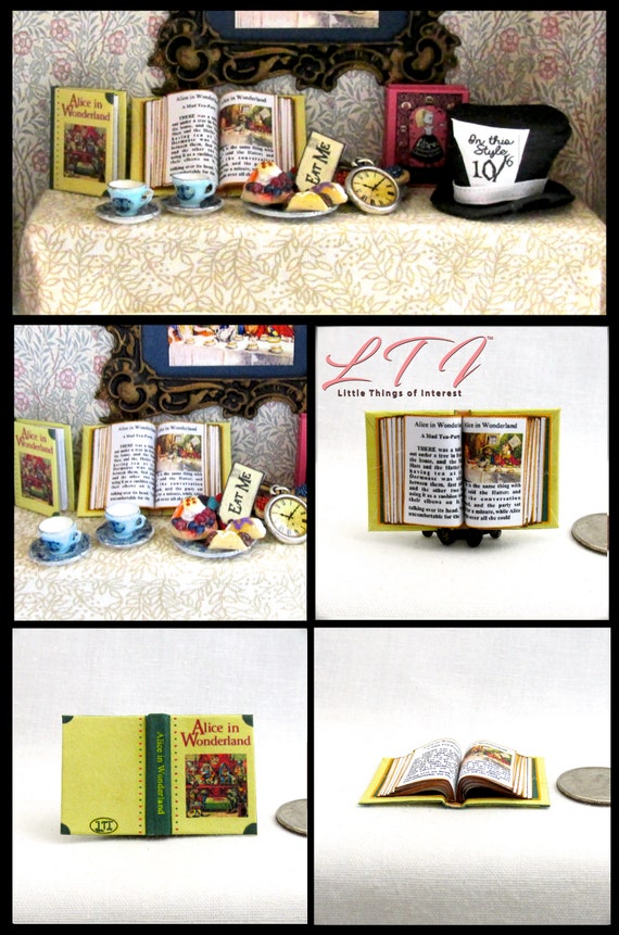 1:12 SCALE MINIATURE BOOK ALICE IN WONDERLAND COMPLETE CARROLL TENNIEL
