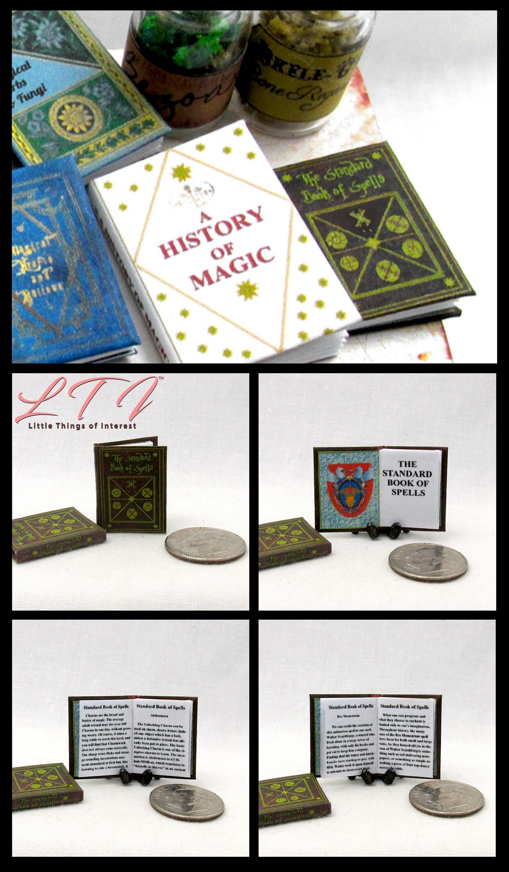 MAGICAL THEORY MAGIC SPELL Textbook Miniature Book 1:12 Scale Potter Wizard 