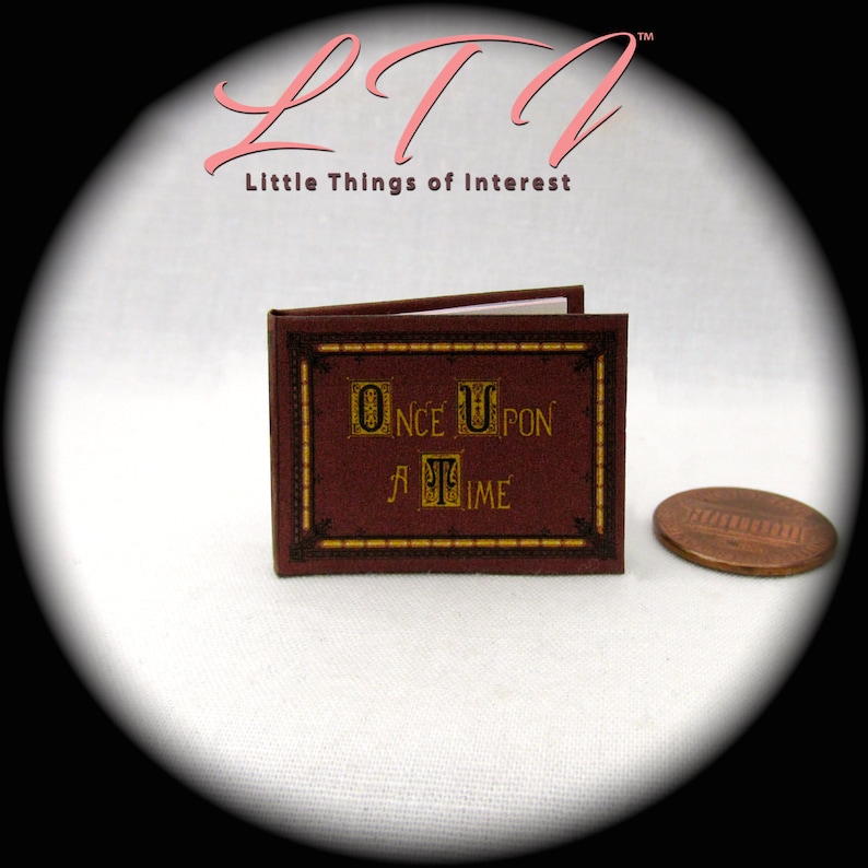 ONCE UPON A Time Book Of Fairy Tales 1:12 Scale Miniature Dollhouse Hard Cover Book Childrens Book image 2