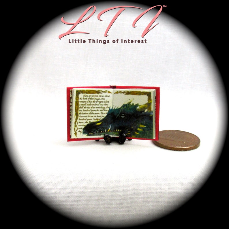 The COMPLETE Book of DRAGONS 1:12 Scale Miniature Dollhouse Readable Illustrated Hard Cover Book image 5