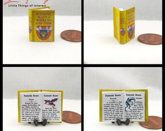 FANTASTIC BEASTS AND WHERE TO FIND THEM Illustrated Readable Miniature One  Fourth Scale Book [J1 1:4 Scale52] - $15.28 : Little THINGS of Interest,  Miniature Books and Accessories