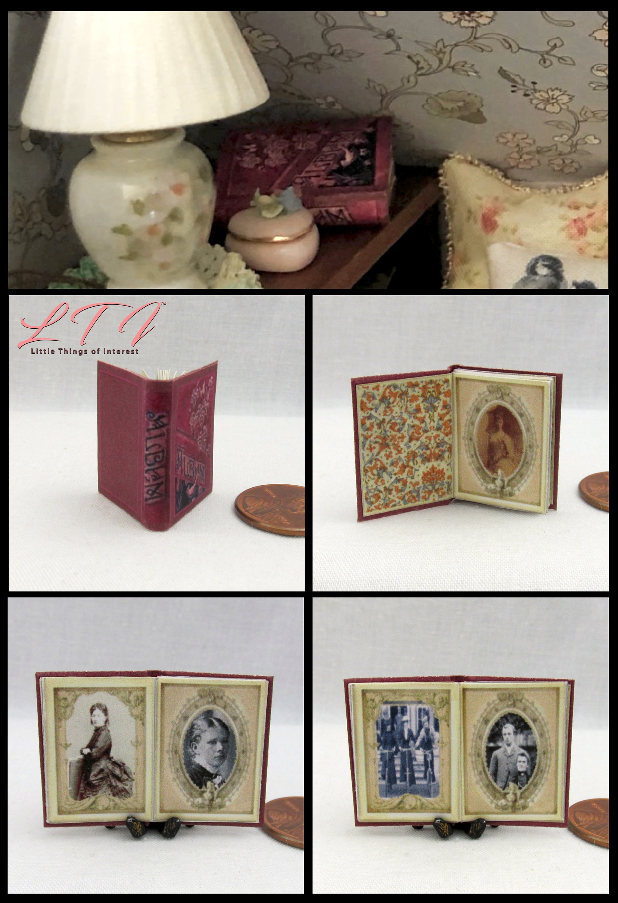 STAMP ALBUM Dollhouse Miniature Book 1:12 Scale Book Postage Collect Philately