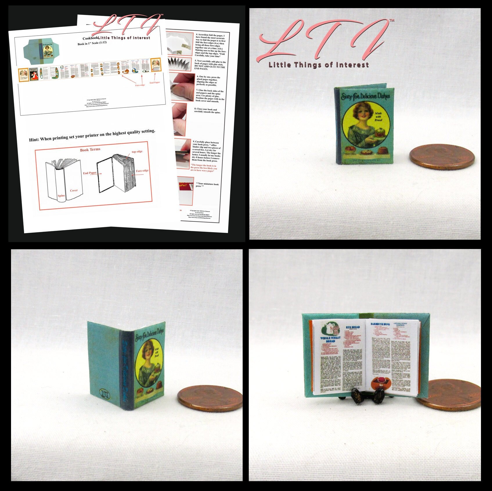 Kit Cookbook Book Pdf Tutorial 1 12 Miniature Dollhouse