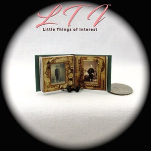 SCRAP BOOK 1:12 Scale Miniature Dollhouse Hard Cover Book Photo Album image 7