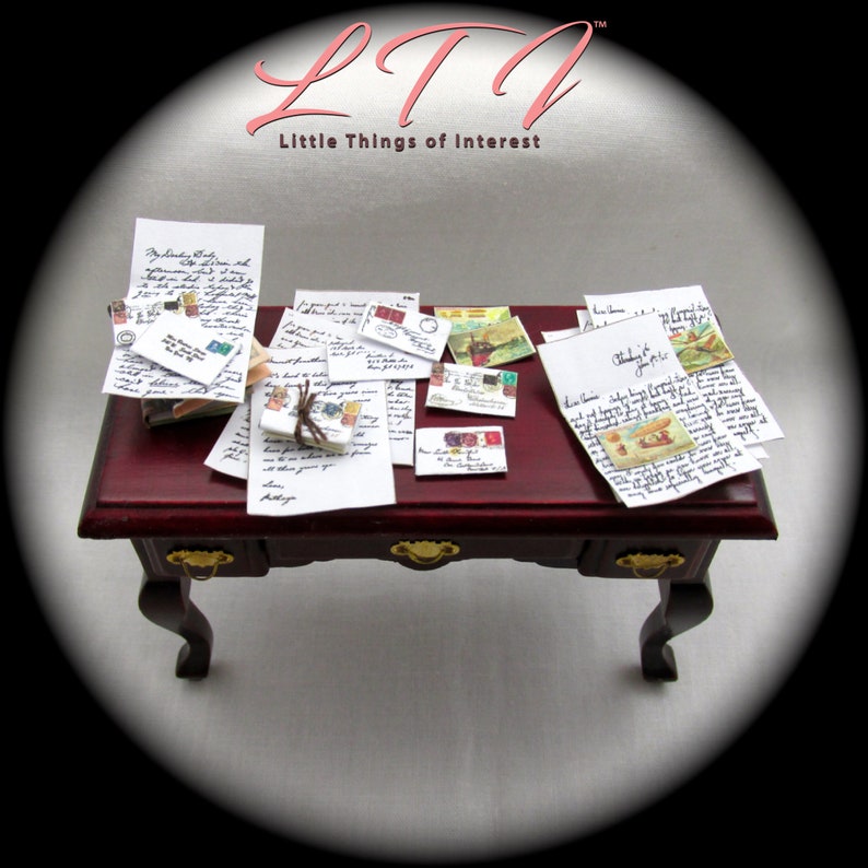 ENVELOPES /& POSTCARDS 1:12 Scale Post Mail Postcard Desk Love Letters Printable Pdf Instant Digital Download Miniature Dollhouse LETTERS