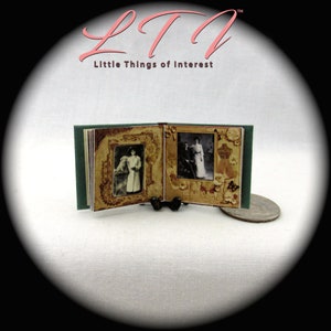 SCRAP BOOK 1:12 Scale Miniature Dollhouse Hard Cover Book Photo Album image 6