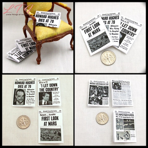3 Miniature /"The Wall Street Journal/" NEWSPAPERS Dollhouse 1:12 Scale