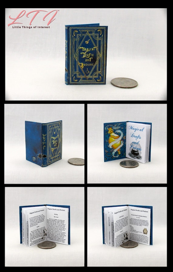 MAGICAL DRAFTS AND POTIONS Textbook in 1:6 Scale Illustrated Readable Spell Book