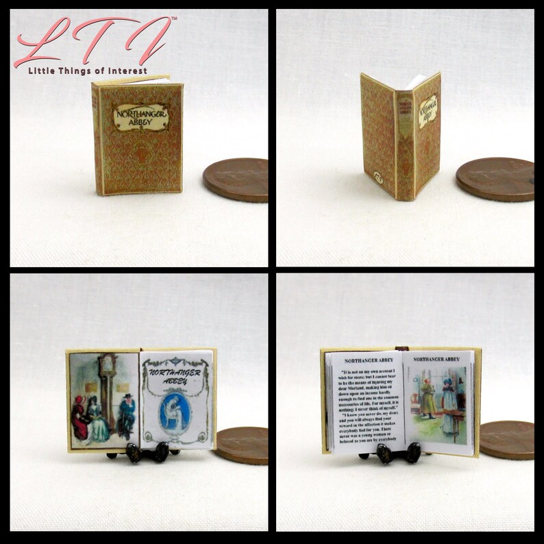 JANE AUSTEN, téléchargement numérique, lot de 6 livres miniatures à l'échelle 1:12, fierté, préjugés, Emma Northanger Abbey, persuasion, Mansfield Park image 7