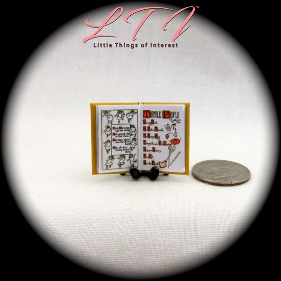 EASY SEWING Readable Miniature Book Dollhouse Book 1:12 Scale 1/" Scale Book