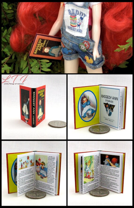 1:6 Scale RAGGEDY BOOKS Set of 4 Books Readable Illustrated Books