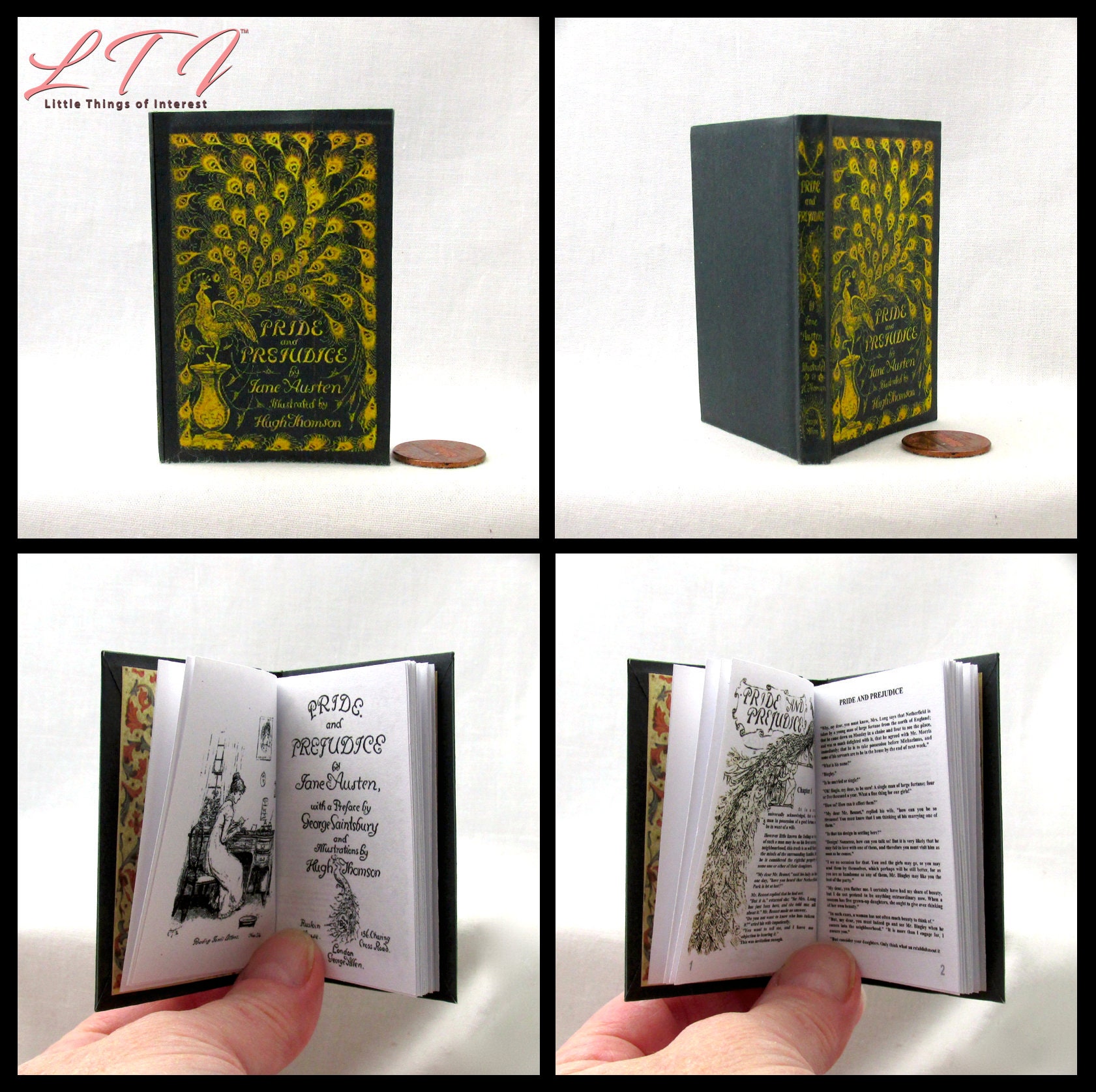 SENSE AND SENSIBILITY Book in 1:3 Scale Readable Miniature Book Accessories AG