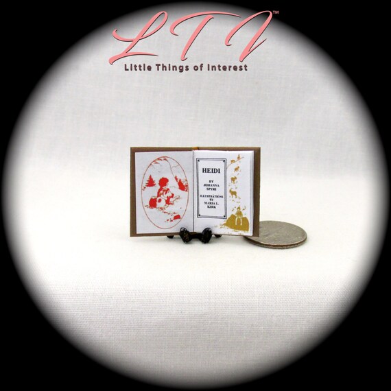 HEIDI Color Illustrated Readable Miniature Book Dollhouse 1:12 Scale Spyri