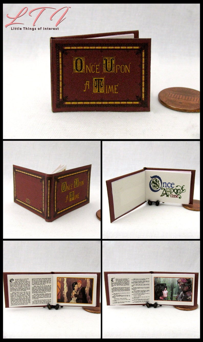 ONCE UPON A Time Book Of Fairy Tales 1:12 Scale Miniature Dollhouse Book Childrens Book