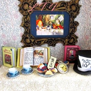 ALICE IN WONDERLAND Miniature Dollhouse 1:12 Scale Readable - Etsy