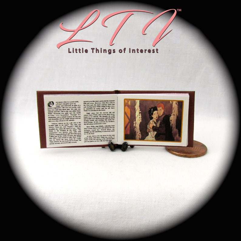 ONCE UPON A Time Book Of Fairy Tales 1:12 Scale Miniature Dollhouse Hard Cover Book Childrens Book image 5