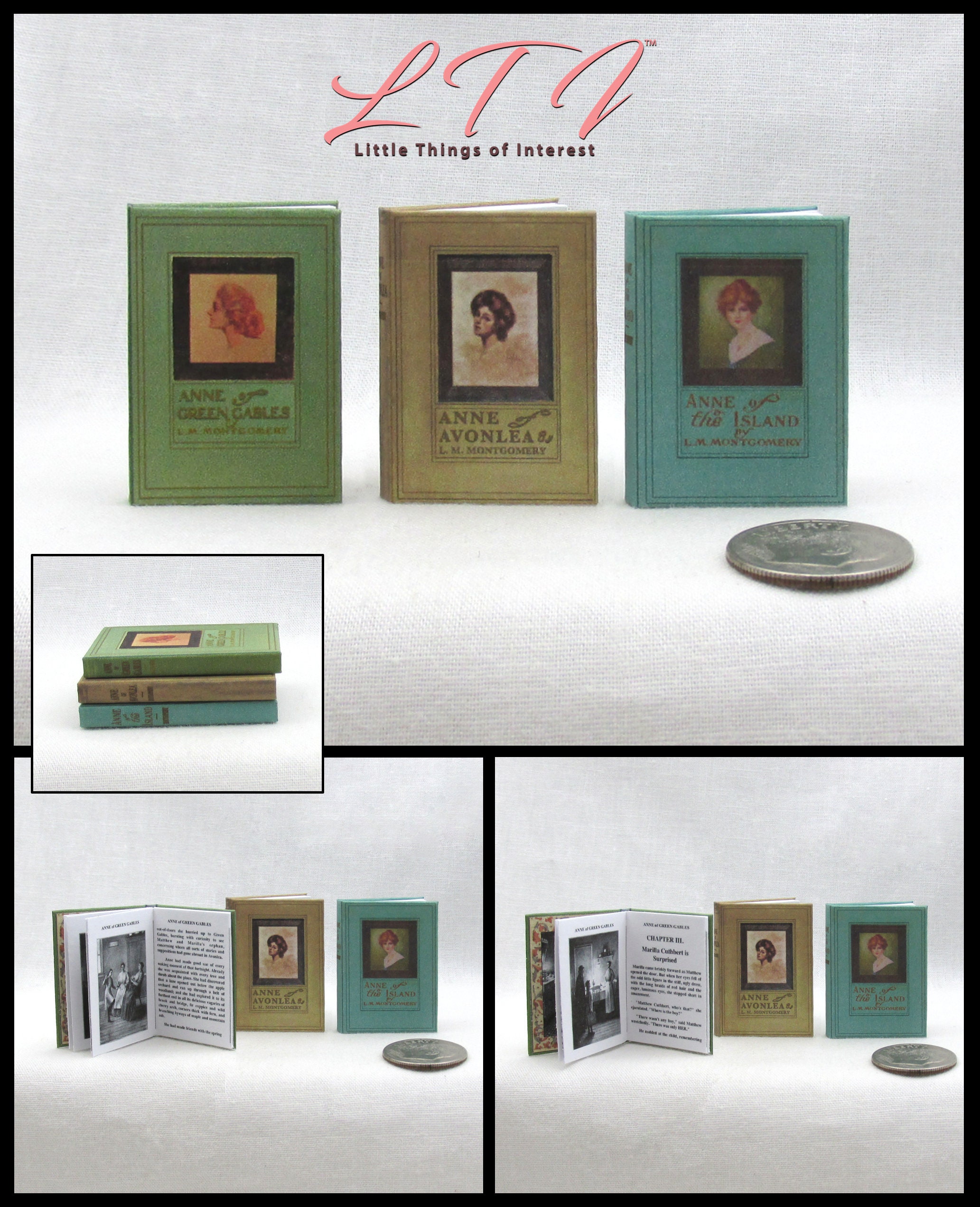 1:6 SCALE MINIATURE BOOK ANNE OF GREEN GABLES ILLUSTRATED PLAYSCALE BARBIE SCALE 