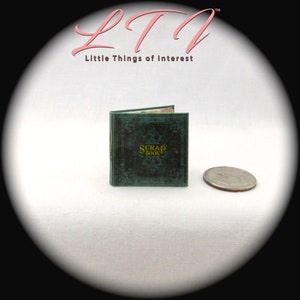 SCRAP BOOK 1:12 Scale Miniature Dollhouse Hard Cover Book Photo Album image 2