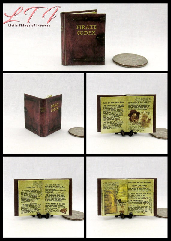 THE PIRATE CODEX 1:12 Scale Miniature Dollhouse Readable Illustrated Book -   Sweden