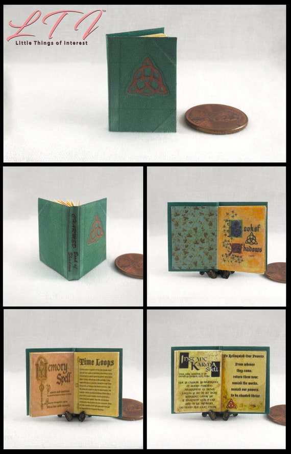 CHARMED BOOK OF SHADOWS Miniature Readable Book Dollhouse 1:12 Scale Magic Spell