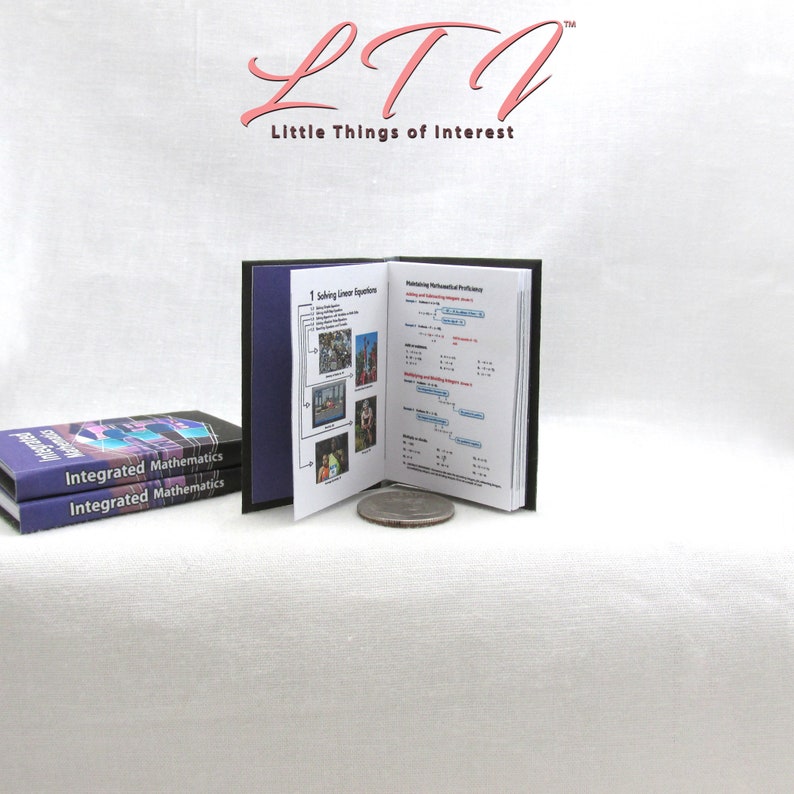 1 6 scale integrated mathematics textbook miniature playscale etsy