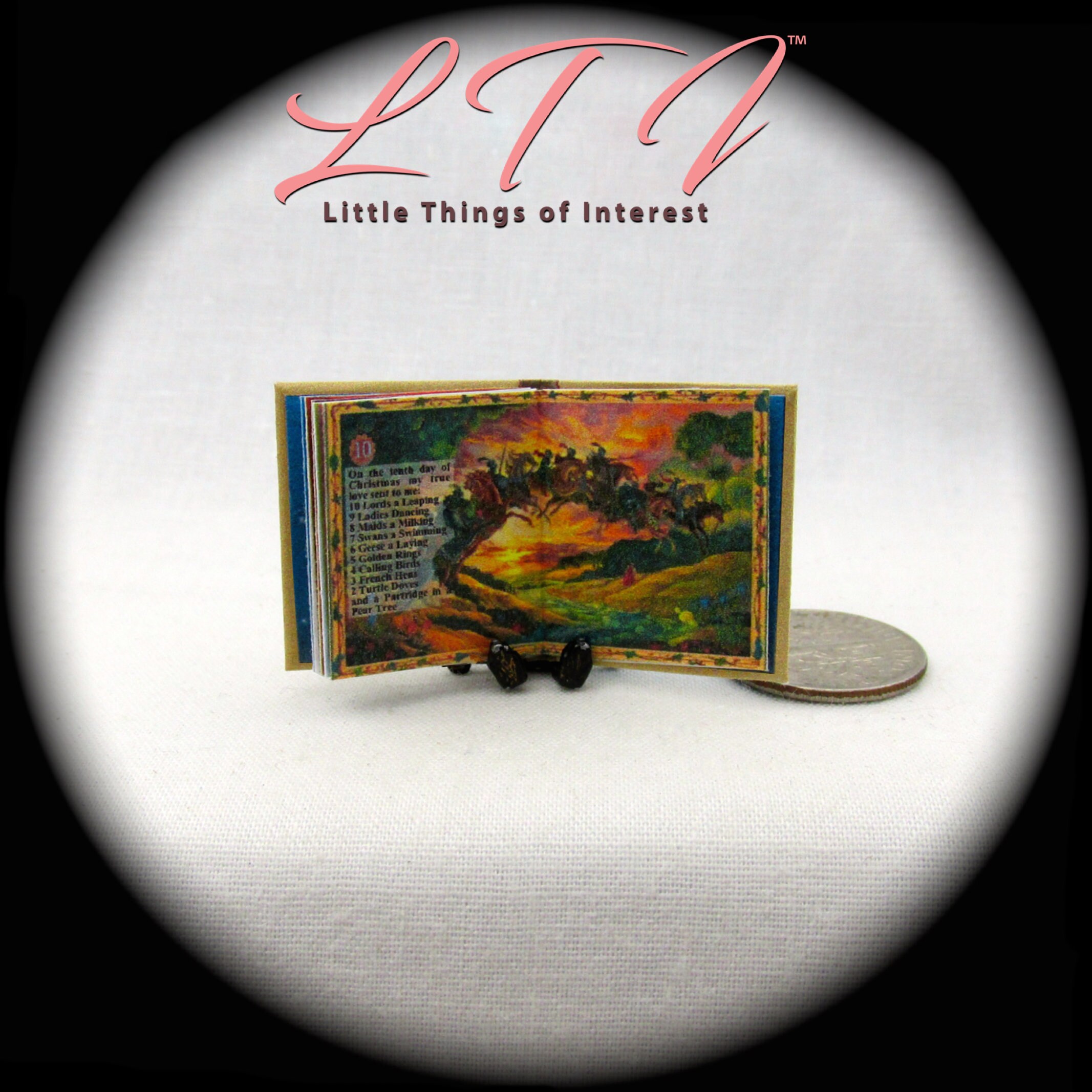 Dollshouse Miniature Book The Twelve Days of Christmas 