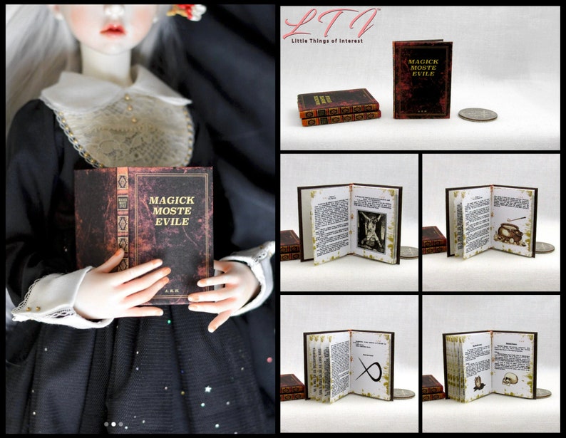 MAGICK MOSTE EVILE 1 6 Scale Illustrated Readable Spell Book Etsy