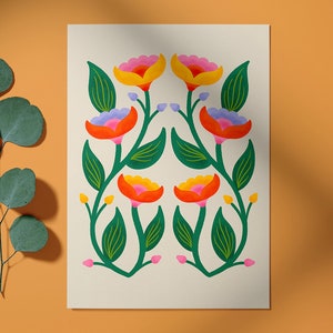 Fleurs symétriques 2 Carte de vœux