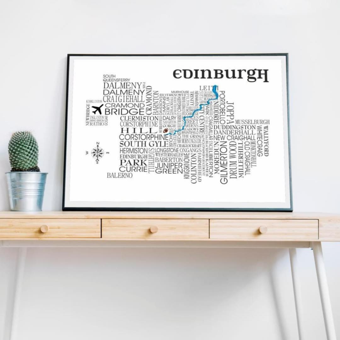 Edinburgh Word Map - TYPE MAP ART - Etsy UK