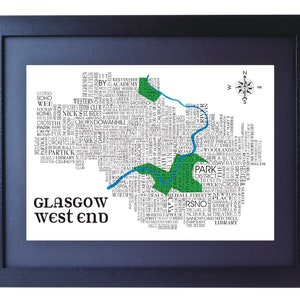 Glasgow West End Weltkarte