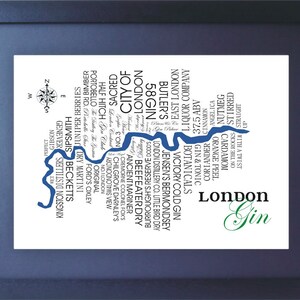 Carte des mots Londres Gin