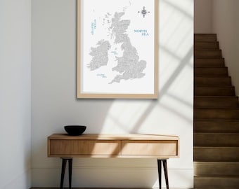 British Isles Print - WORD MAP ART