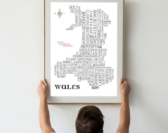 Wales Print - word map art