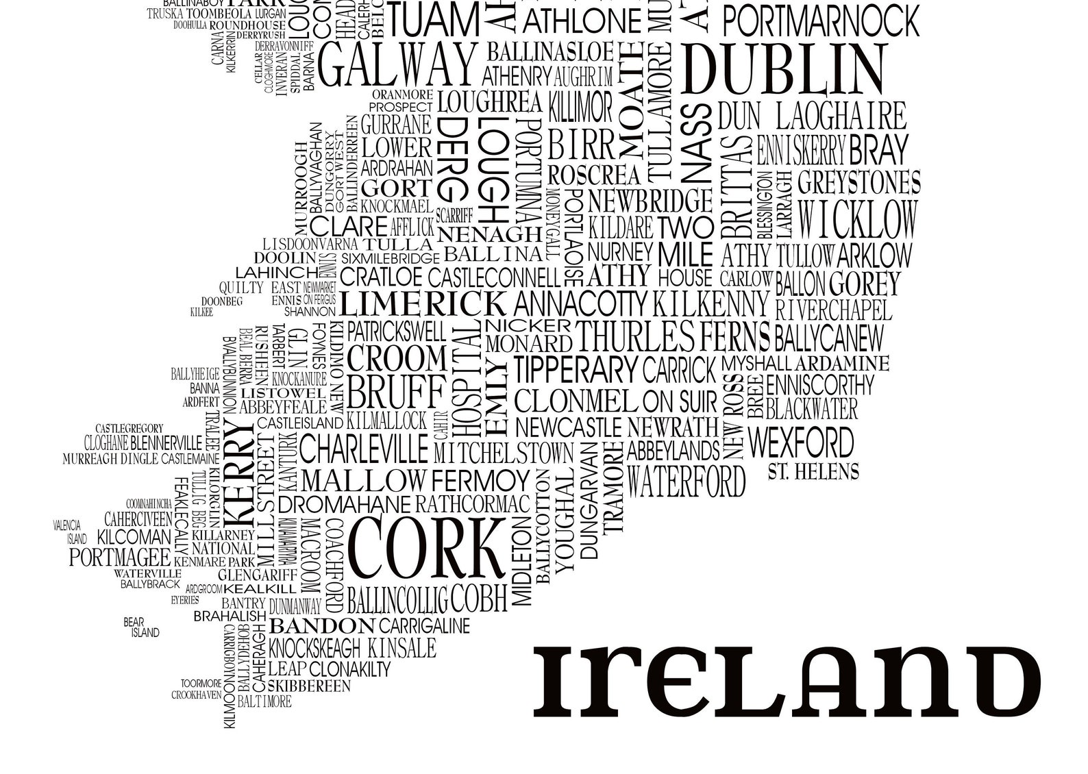 Irish Word Map Etsy