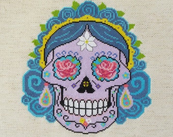 CATALINA Sugar Skull Day of the Dead Cross Stitch Pattern
