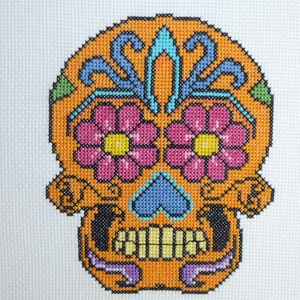 Orange Sugar SKULL Cross Stitch Pattern image 4