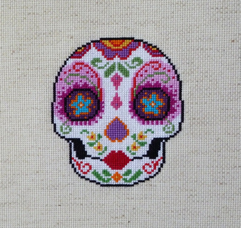 SweetHeart Sugar Skull Cross Stitch Pattern image 3