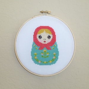 RUSSIAN DOLL Cross Stitch Pattern, Nesting Doll, Matryoshka