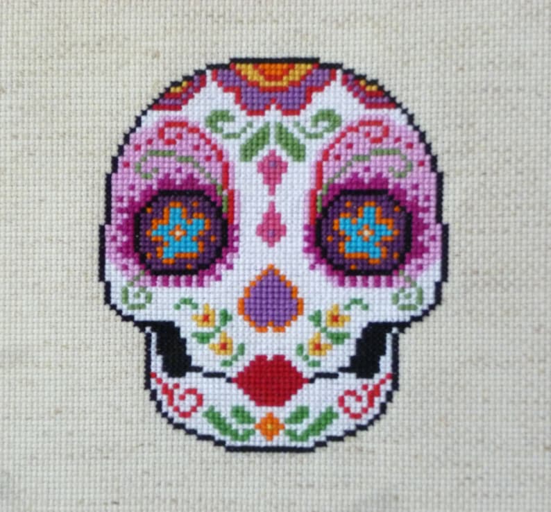 SweetHeart Sugar Skull Cross Stitch Pattern image 2