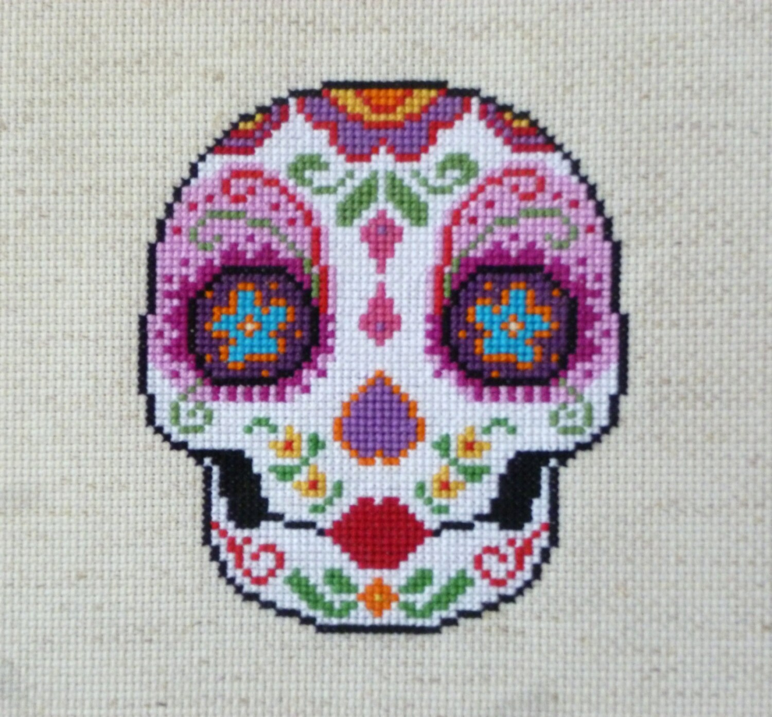 Sweetheart Sugar Skull Cross Stitch Pattern - Etsy