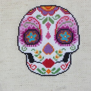 SweetHeart Sugar Skull Cross Stitch Pattern image 1