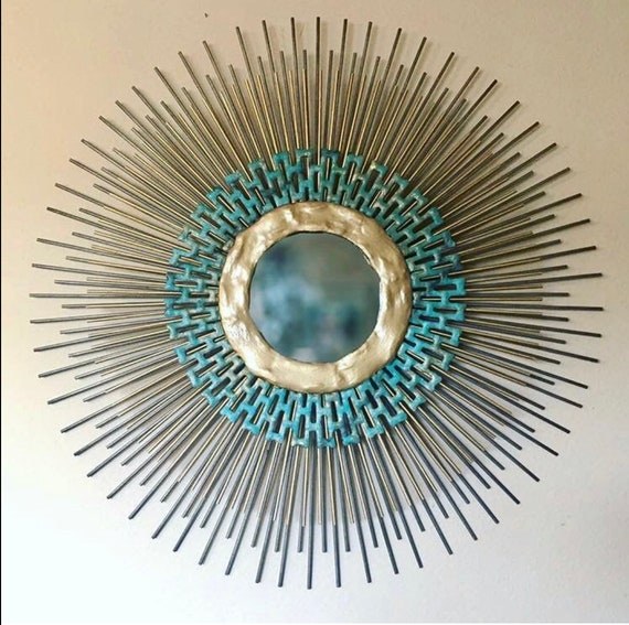 Starburst Mirror Sunburst 35 Faux Terquoise Starburst Mirror Sunburst 35
