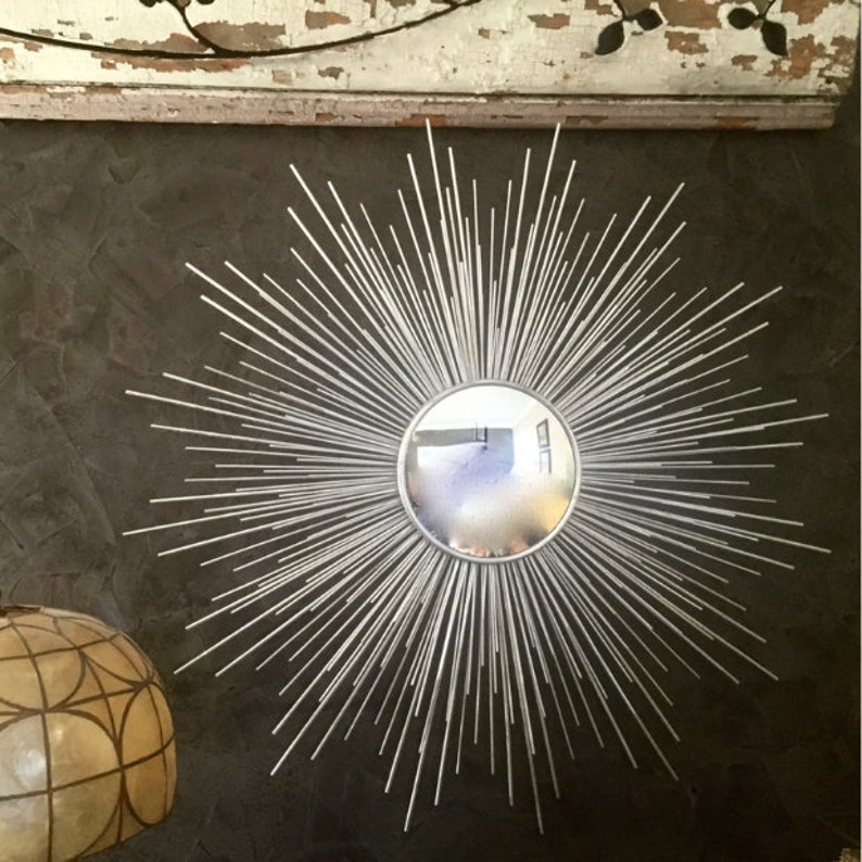 Silver Starburst Mirror Sunburst 35 Gold Retro Atomic Sputnik Art Deco