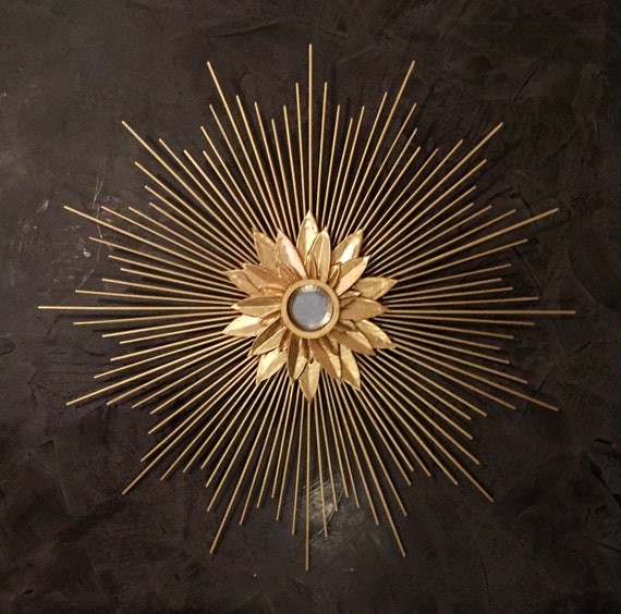 Gold Starburst Mirror Sunburst Flower Gold Starburst Mirror Sunburst